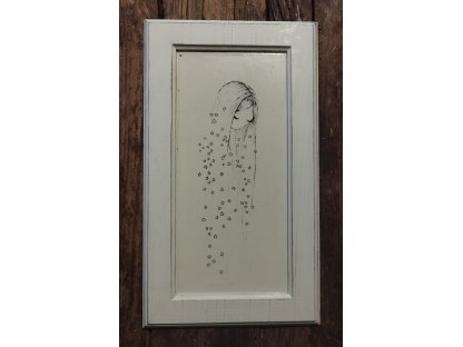 12 - FAIRY - picture in wooden frame - 38 x 22 cm