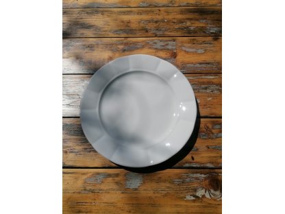 Babiččin porcelán - BÍLÁ KLASIKA  - sada tlustostěnných talířů - vel. 28 cm -18 ks 