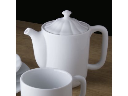 Babiččin porcelán - BÍLÁ PORCELÁNOVÁ KONVICE S VÍKEM  - 1000 ml 2