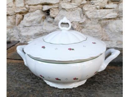 Grandma's porcelain - red flowers - soup bowl - 2,5 l