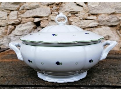 Babiččin porcelán - modré kvítky - polévková mísa  - 2,5 l
