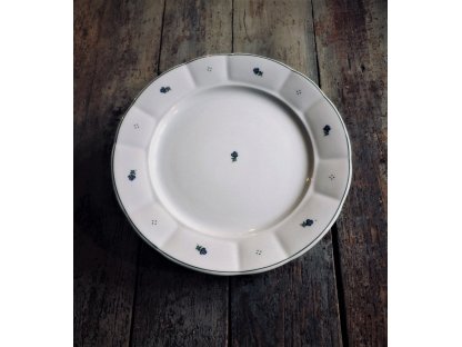 Babiččin porcelán - modré kvítky - sada 18 ks silnostěnných talířů