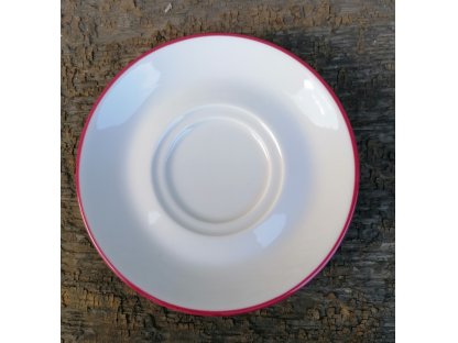 Grandma's porcelain - rose petals - white with line - saucer - 14 cm