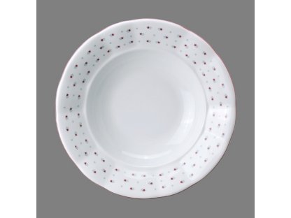 Babiččin porcelán - růžokvítky - tlustostěnný hluboký talíř - 24 cm 2