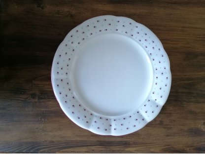 Babiččin porcelán - růžokvítky - tlustostěnný mělký talíř - 26 cm