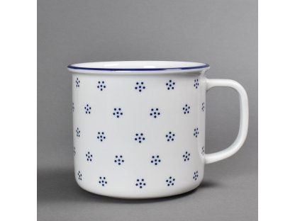 Babiččin porcelán - TEČKOKVÍTKY  - VAŘÁK -PORCELÁNOVÝ PLECHÁČEK  -  750 ML 