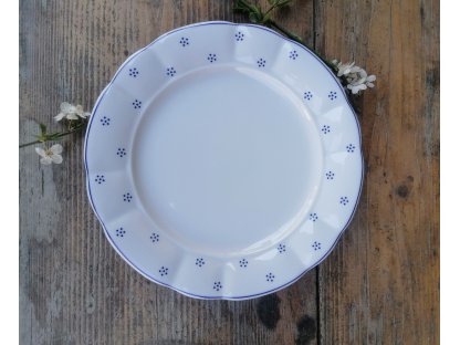 Babiččin porcelán - TEČKOKVÍTKY  - sada tlustostěnných talířů - 18 ks- vel. 24 cm