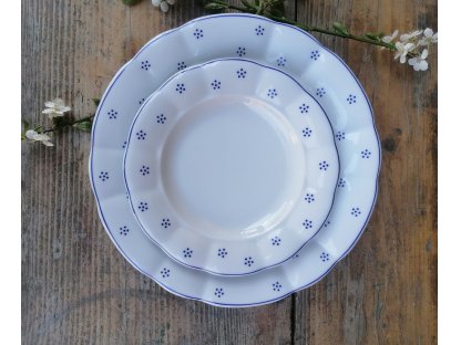 Babiččin porcelán - TEČKOKVÍTKY - tlustostěnný mělký talíř - 26 cm 2