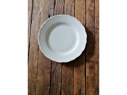 BÍLÁ ROMANCE - MĚLKÝ TALÍŘ 26,5 CM