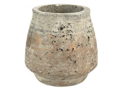 cement pot with Mosse patina - Ø 19*18 cm