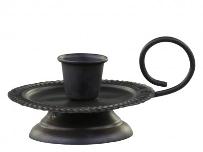 Black antique candle holder for narrow candle - 10 x 8 x 5cm