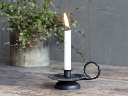 Black antique candle holder for narrow candle II - 10*8*5cm