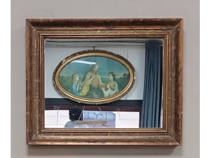 FERDINAND  -  zrcadlo ve starožitném dřevěném rámu - 50 x 40