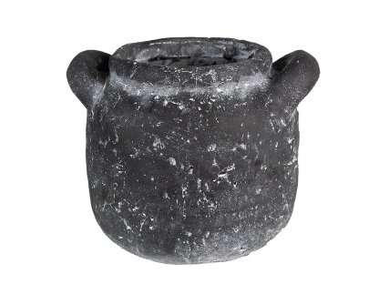 Granite antique cement pot cover with handles - 17x 15 x 13 cm