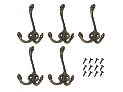 hook / hanger - triple hook - bronze