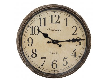 Brown wall clock Westminster - Ø 30x4 cm