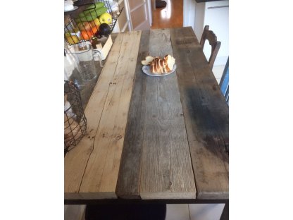 Industrial dining table TEREZKA - wood and metal