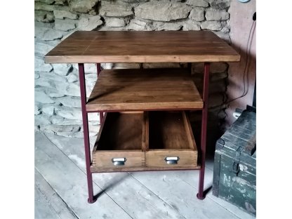 Industrial storage table table with drawers 2