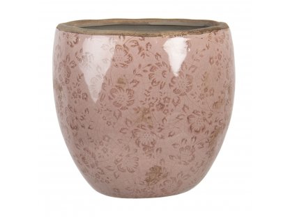 Ceramic flower pot pink -Ø 18*17 cm