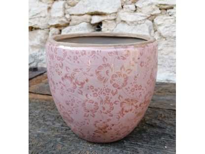 Ceramic flower pot pink - Ø 20*19 cm- 2