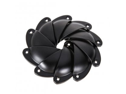 Metal handle for furniture - shell larger BLACK