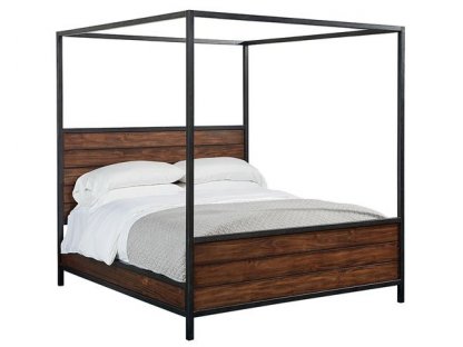 Massive industrial bed - with canopy