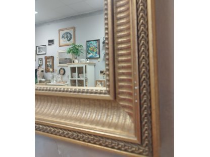 MATYLDA  - starý dřevěný zlatý rám se zrcadlem  - 73 x 44 2
