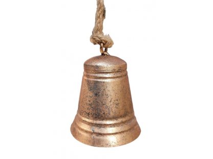 Měděný antik plechový zvoneček s patinou - Ø 7*8cm