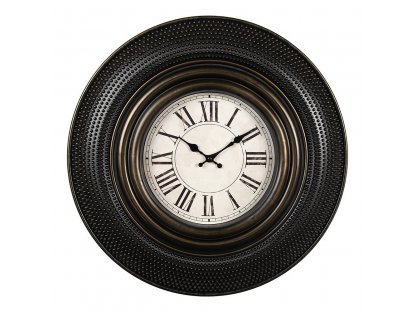 Nástěnné vintage hodiny  - hnědé 51x5 cm 