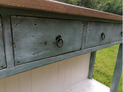 Folding table table with 4 drawers - Francis