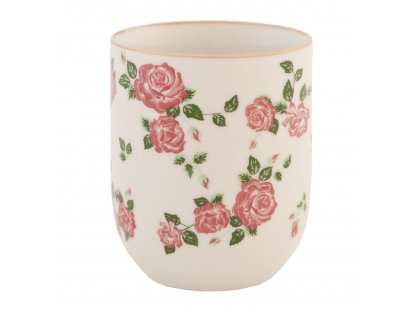 porcelánový kalíšek na čaj nebpo espresso - dekor růže - Ø 6*8 cm / 0,1L