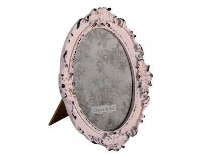 Pink oval photo frame with patina - 17*2*20 cm / 12*15 cm 2