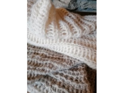 Vivian hooded scarf - alpaca/silk - beige