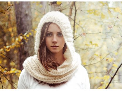 Vivian hooded scarf - alpaca/silk - creamy white