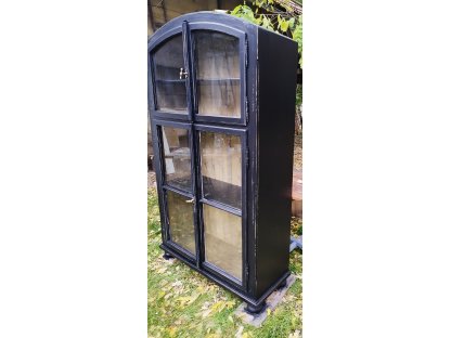 Greenhouse / showcase - BLACK ELEGAN from old windows, two-piece