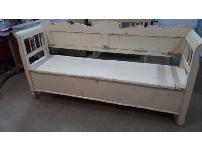 OLD MASSIVE BOAT - white with storage space_196 cm