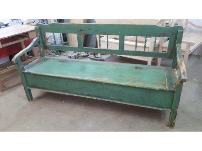OLD MASSIVE BOAT - green with storage space_187 cm