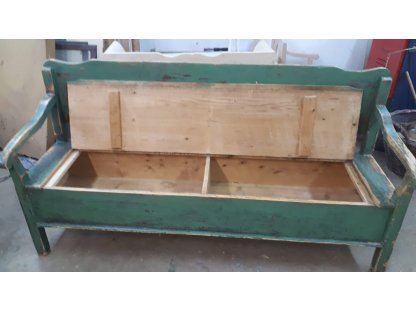 OLD MASSIVE BOAT - green with storage space_187 cm 2