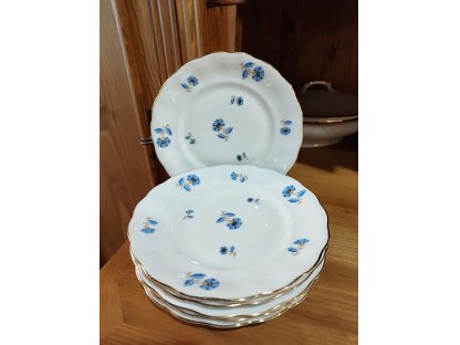 Old porcelain dessert plates - cornflowers -Koenigszelt 6 pcs 2