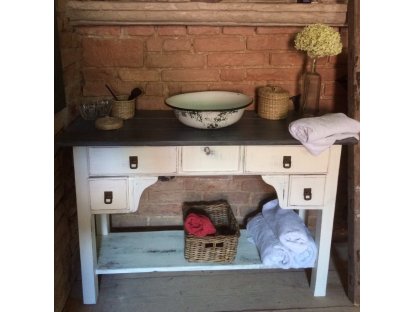 Table under the washbasin - storage table with drawers - White