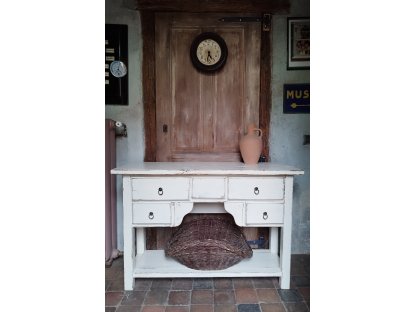 Table under the washbasin - storage table with drawers - White