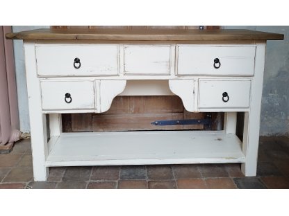 Table under the washbasin - storage table with drawers - White