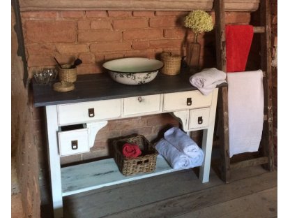 Table under the washbasin - storage table with drawers - White