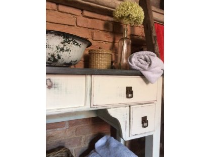 Table under the washbasin - storage table with drawers - White