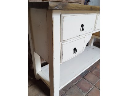 Table under the washbasin - storage table with drawers - White