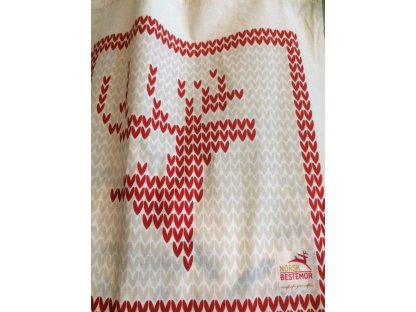 Bag - canvas bag with knitted deer 2
