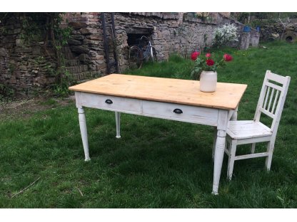 Large white dining table