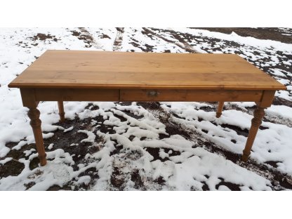 Large country dining table with 1 drawer - ONDŘEJ 2