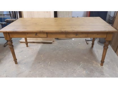 Large country dining table with 2 drawers - JOLANA - 200 x 90 2