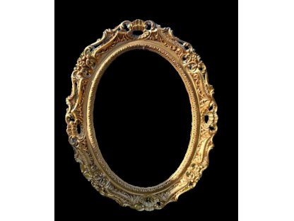 large golden oval frame 90 x 75 cm